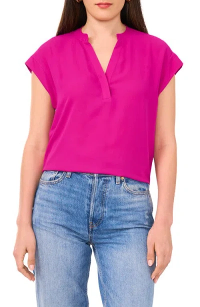 Vince Camuto Split Neck Top In Pink