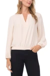 Vince Camuto Split Neck Top In Neutral