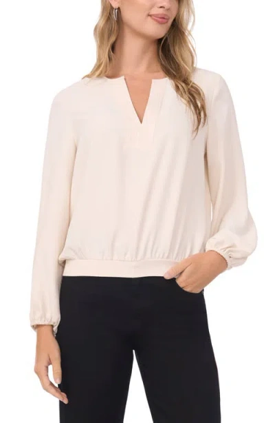 Vince Camuto Split Neck Top In Neutral
