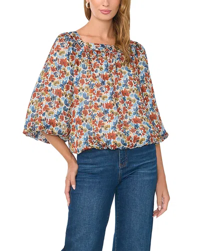 Vince Camuto Square Neck Bubble Blouse In Multi