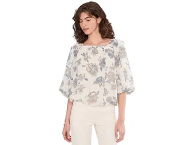 Vince Camuto Square Neck Bubble Blouse In White