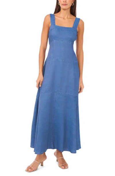 Vince Camuto Square Neck Chambray Maxi Dress In Blue