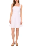 Vince Camuto Square Neck Linen Blend Minidress In Ultra White