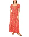Vince Camuto Square Neck Puff Sleeve Empire Waist Maxi Dress