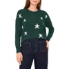 Vince Camuto Star Crewneck Sweater In Green