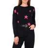 Vince Camuto Star Crewneck Sweater In Black