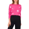 Vince Camuto Star Crewneck Sweater In Pink