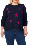 Vince Camuto Star Crewneck Sweater In Multi