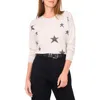 Vince Camuto Star Pattern Crewneck Sweater In Gold