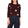 Vince Camuto Star Crewneck Sweater In Brown