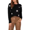 Vince Camuto Star Crewneck Sweater In Rich Black