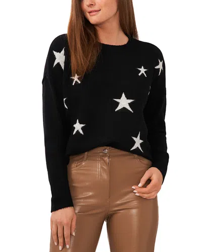 Vince Camuto Star Crewneck Sweater In Rich Black