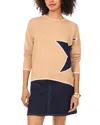 Vince Camuto Star Long Sleeve Crewneck Sweater In Neutral