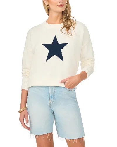 Vince Camuto Star Motif Crewneck Sweater In Multi