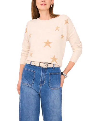 Vince Camuto Star Pattern Crewneck Sweater In Neutral
