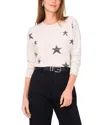 Vince Camuto Star Pattern Crewneck Sweater In White
