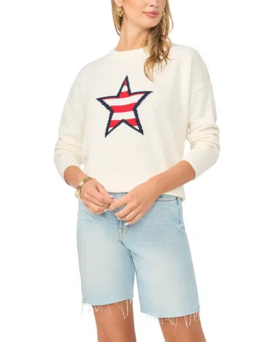 Vince Camuto Stars With Stripes Motif Crewneck Sweater In Multi