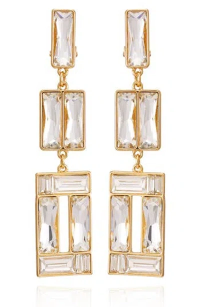 Vince Camuto Statement Clip On Drop Earrings In Gold