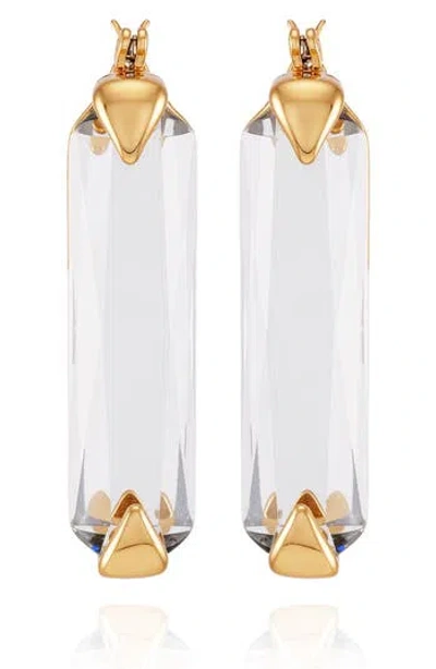 Vince Camuto Stone Hoop Earrings In Goldtone
