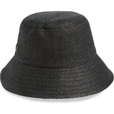 Vince Camuto Straw Bucket Hat In Black