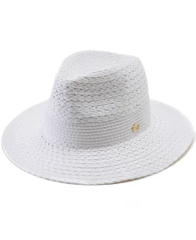 Vince Camuto Straw Panama Hat With Icon Detail In White