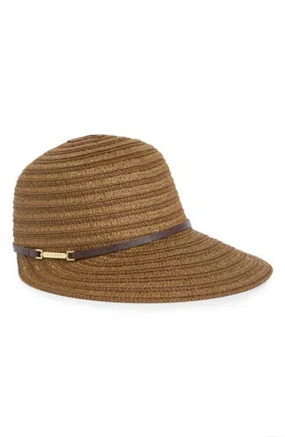 Vince Camuto Straw Visor Hat In Brown