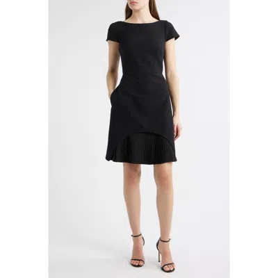 Vince Camuto Stretch Crepe Cocktail Dress In Black