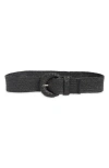 Vince Camuto Stretch Straw Wrapped Buckle Belt