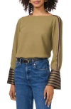 Vince Camuto Contrast Sleeve Top