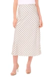 Vince Camuto Stripe Bias Cut Midi Skirt In Neutral