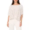 Vince Camuto Stripe Blouson Top In New Ivory