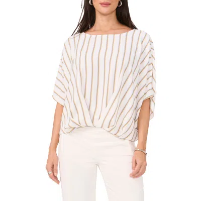 Vince Camuto Stripe Blouson Top In New Ivory