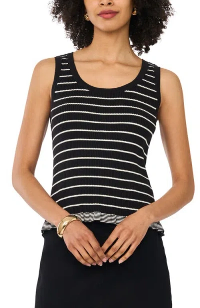Vince Camuto Stripe Cotton Rib Tank In Multi