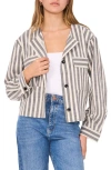 Vince Camuto Stripe Crop Jacket In New Ivory