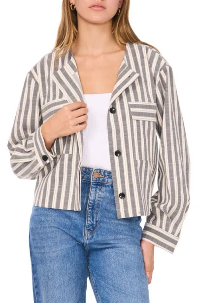 Vince Camuto Stripe Crop Jacket In New Ivory