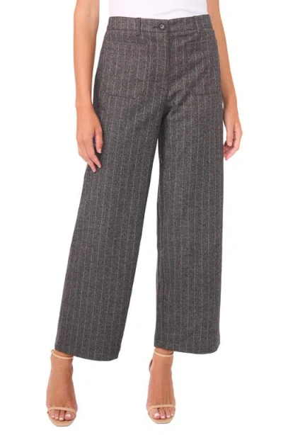 Vince Camuto Stripe Patch Pocket Crop Wide Leg Pants In Gray