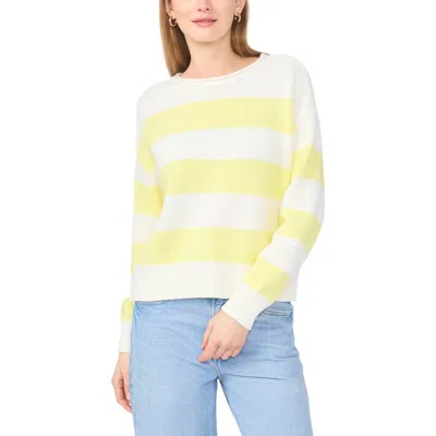 Vince Camuto Wide Striped Rollneck Top In Yellow