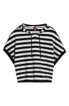 Vince Camuto Hooded Sweater In Rich Black/white