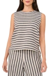 Vince Camuto Stripe Sleeveless Top In New Ivory