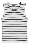 Vince Camuto Stripe Sweater Tank In Antique White