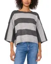 Vince Camuto Wide Stripe Sweater In Light Heather Grey