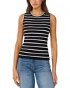 Vince Camuto Stripe Sweater Tank In Rich Black