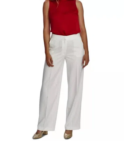 Vince Camuto Structured Front Pintuck Pants In White