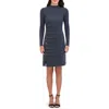Vince Camuto Stud Accent Long Sleeve Dress In Grey