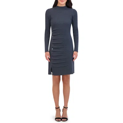 Vince Camuto Stud Accent Long Sleeve Dress In Grey