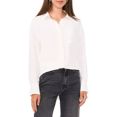 Vince Camuto Stud Trim Button-up Shirt In White
