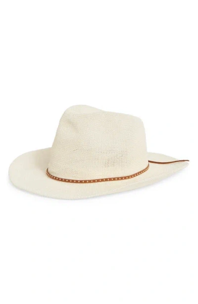 Vince Camuto Studded Band Straw Cowboy Hat In Bone