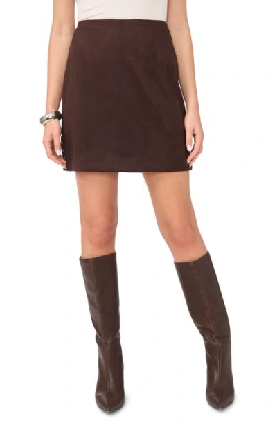 Vince Camuto Studded Faux Suede Miniskirt In Brown