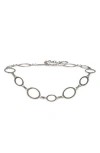Vince Camuto Studded Mixed Size Oval Chain Belt In Silver