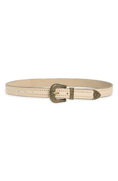 Vince Camuto Studded Western Buckle Belt In Gold